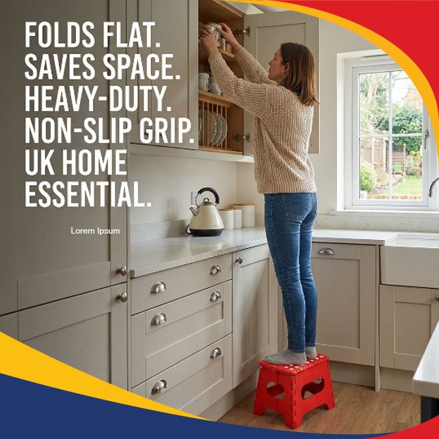 OSH – Mini Plastic Folding Step Stool - Image 3