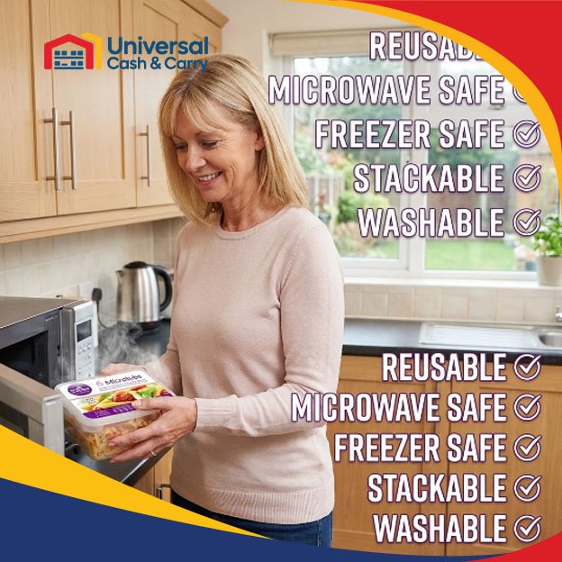 AS – 6pk x 500ml Microwave Disposable Containers - Image 3