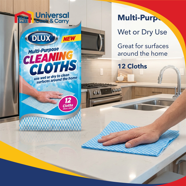 DL – 12pk Multi Purpose Cleaning Cloths 34cm x 58c - Image 3
