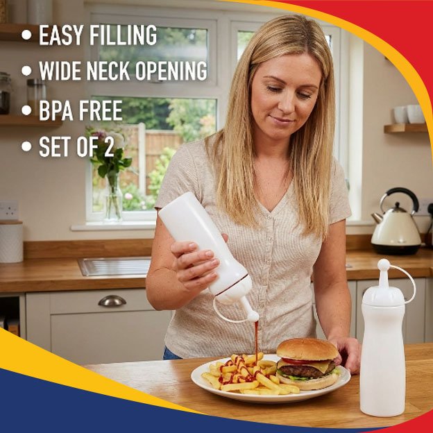 H+ 2pk Squeezy Sauce Bottles – White Lids - Image 3