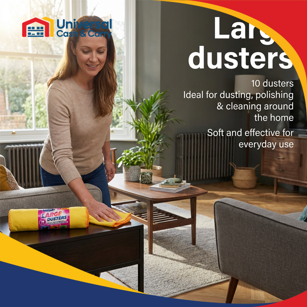 DL – 10pk Cotton Yellow Dusters 30cm x 33cm - Image 3