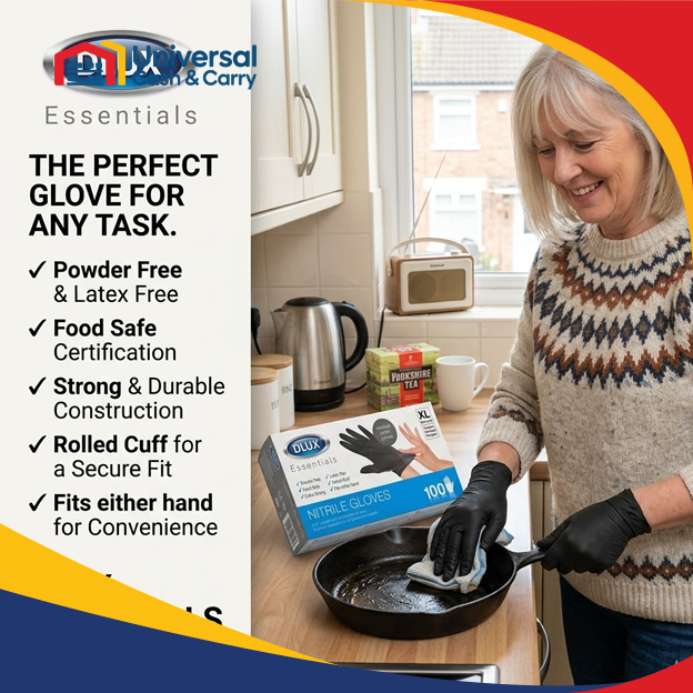 DL – 100pk Nitrile Gloves, Black, Size XL - Image 2