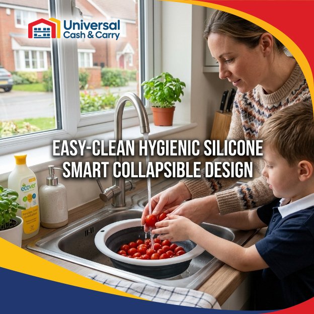 H+ Collapsible Oval Silicone Colander - Image 3