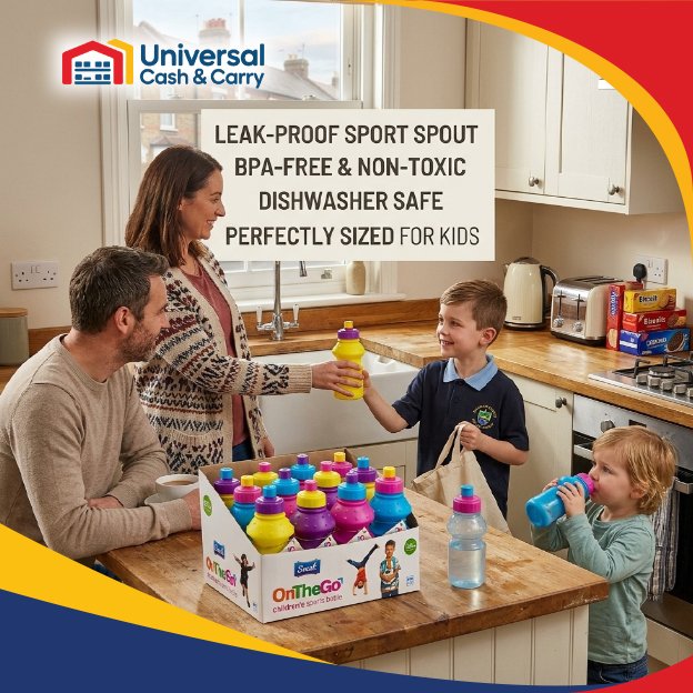Kids 350ml Sports Bottle Mix Cols PDQ Display Box - Image 3
