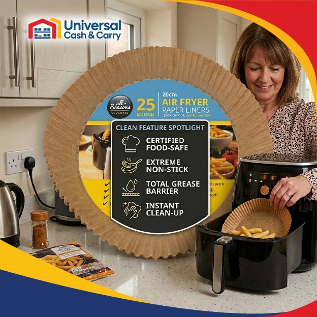 AS – 25pk Round Air Fryer Liners – 20 cm - Image 3