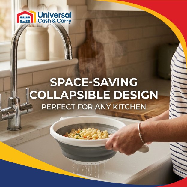 H+ Collapsible Sieve with Handle – Grey/White - Image 4