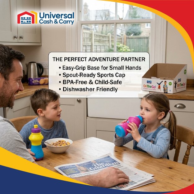 Kids 350ml Sports Bottle Mix Cols PDQ Display Box - Image 4