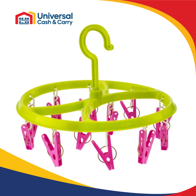 DL- 12 peg Round Clothes hanger – 3 Assorted Cols - Image 4