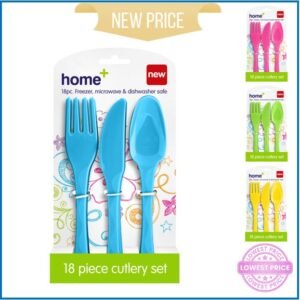 H+ 18pk Plastic Cutlery – Mixed Colours