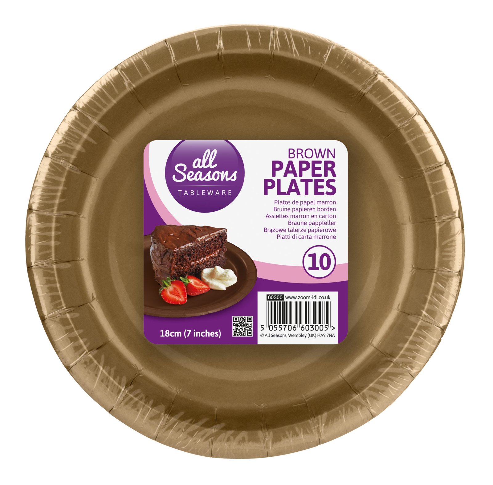 AS – 10pk Bronze Brown Paper Plate 18cm 7″ - Image 2
