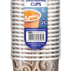 AS -25pk/8oz Single Wall Tea/Coffee Drinking Cups