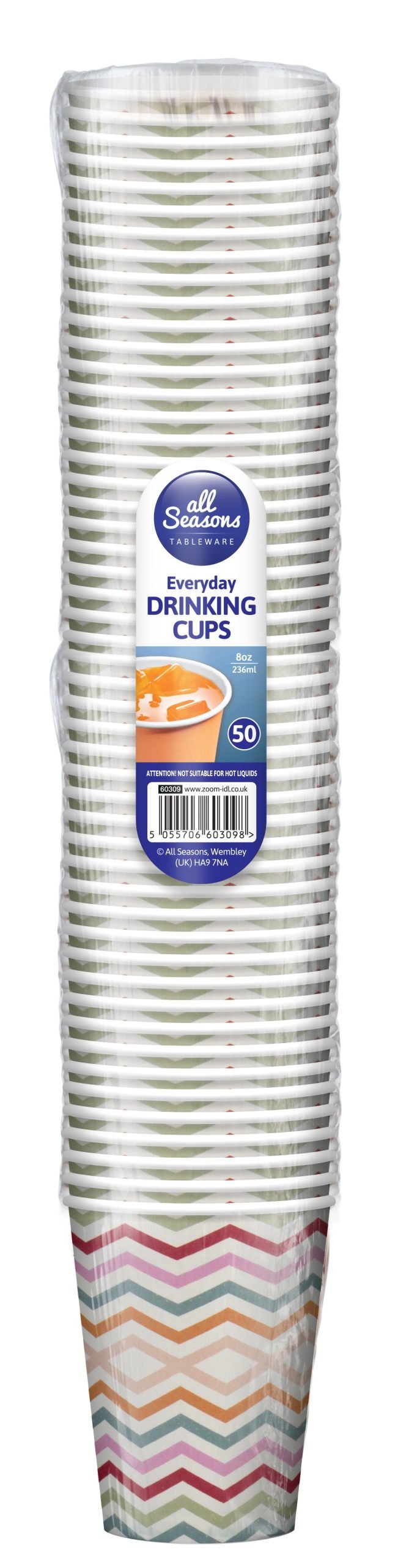 AS-50pk/8oz Single Wall Tea/Coffee Drinking Cups