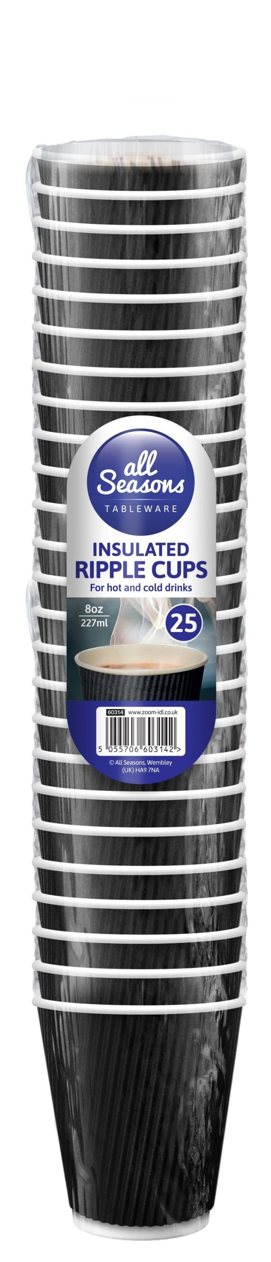 AS – 25pk Insulated Hot Cups – 8oz/227ml