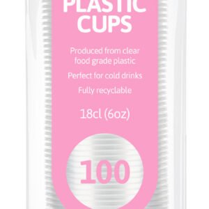 AS – 100PK Clear Plastic Cups 180ml