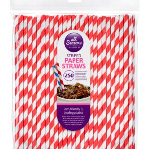 AS 250 PK Striped Paper Straws – (Biodegradable)