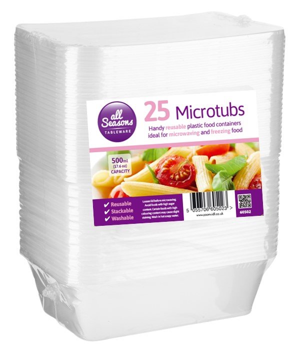 AS – 25pk x 500ml Microwave Disposable Containers