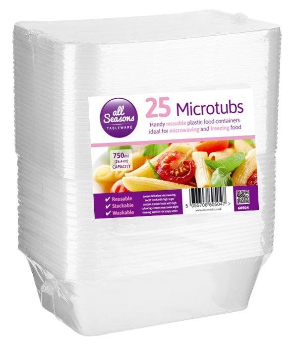 AS- 25pk x 750ml Microwave Disposable Containers - Image 2