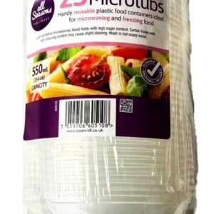 AS – 25pk Round Containers with Lids 550ml