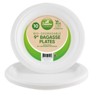 AS – 10pk Bagasse Plates – 9 inch