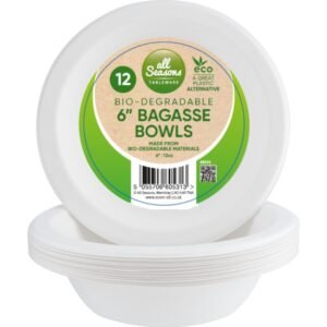 AS – 12pk Bagasse Bowls – 6 inch, 12oz