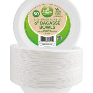 AS – 50pk Bagasse Bowls – 6 inch, 12oz