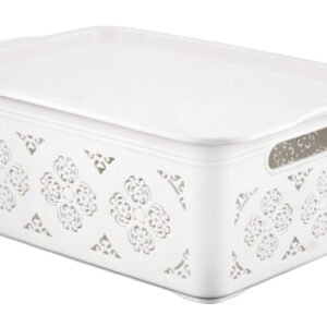 H+ Medium Floralise Storage Basket with Lid -6 ltr