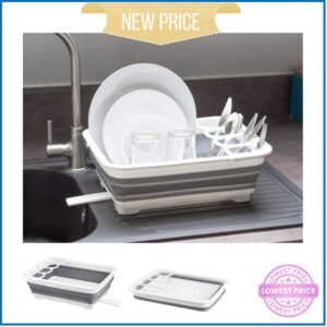 H+ Collapsible Dish Rack with Draining Extension