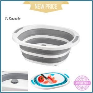 H+ Collapsible Washing up Bowl with Plugged Drain