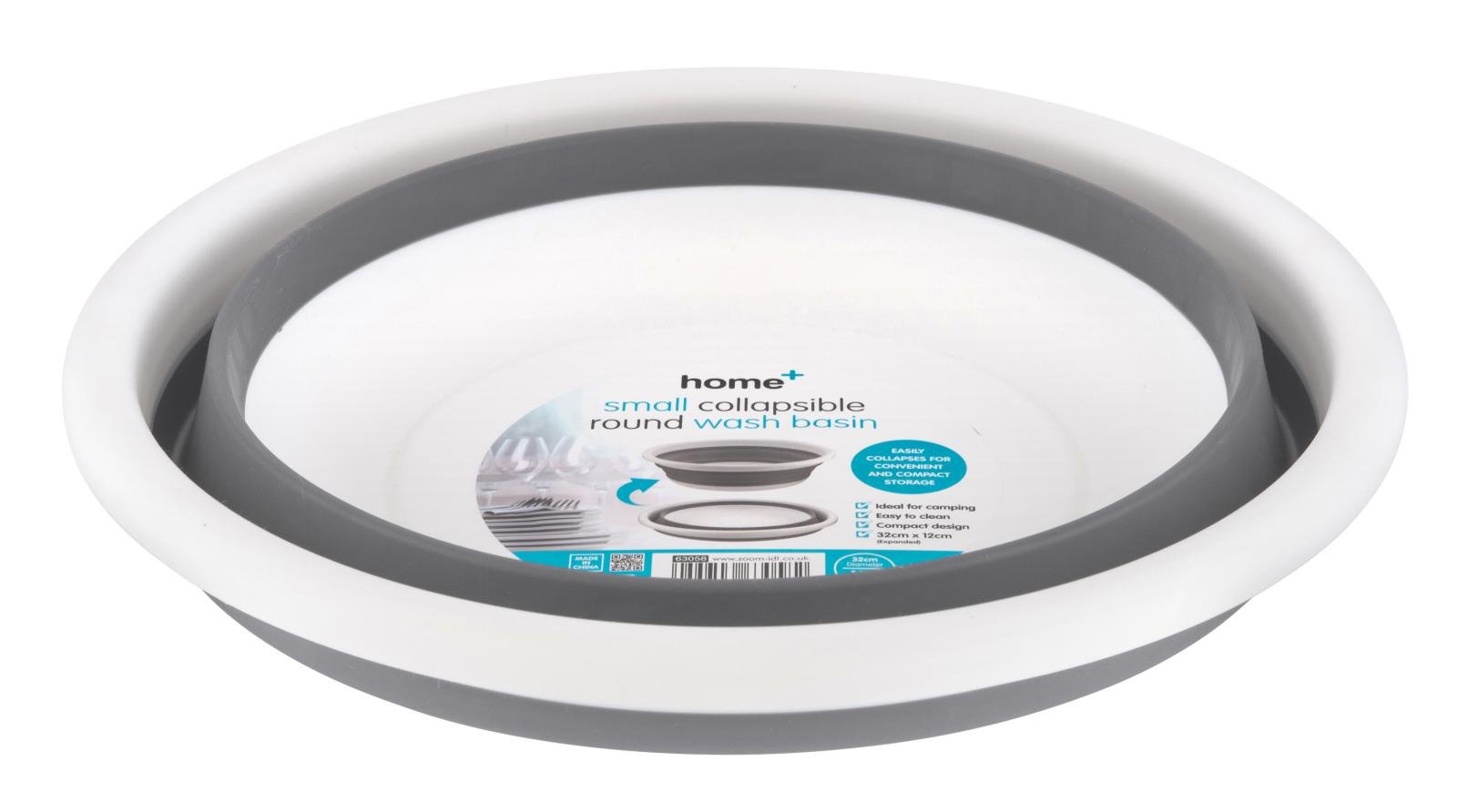 H+ Small Collapsible Round Wash Basin 32cm -GREY - Image 2
