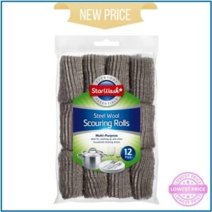 SW – 12pk Steel Wool Scouring Rolls