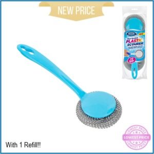 DL -Non Scratch Plastic Scourer with Handle+Refill