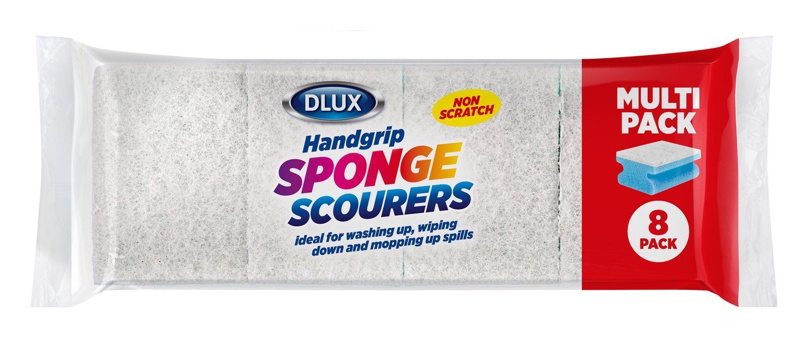 DL 8 PK Non-scratch, Handgrip Sponge Scourers