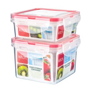 K- 2pk Square Click & Close Containers 250ml&400ml