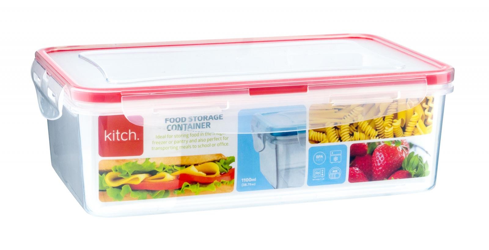K- 1100ml Rectangular Click & Close Container