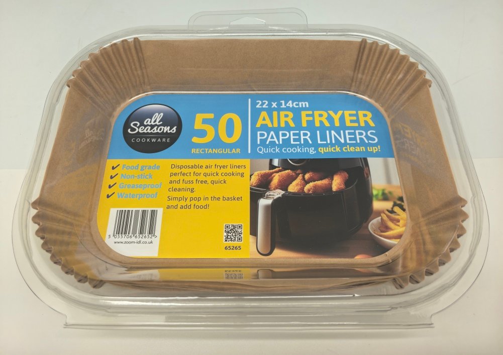 AS – 50pk Rect Air Fryer Liners in Box 14 x 22 cm