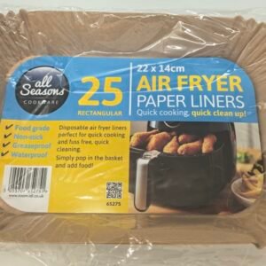 AS – 25pk Rect Air Fryer Liners – 14 x 22 cm