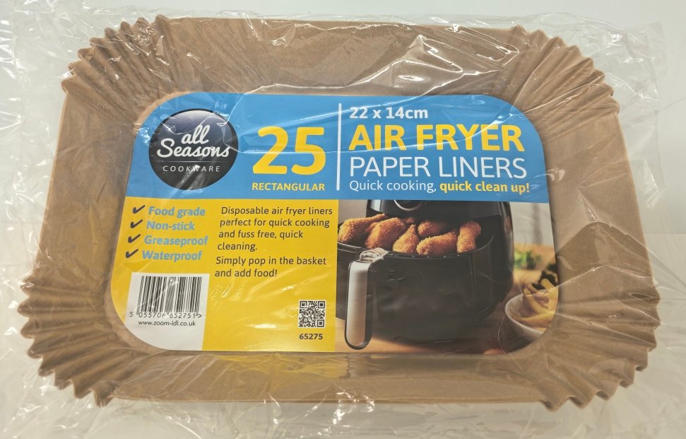 AS – 25pk Rect Air Fryer Liners – 14 x 22 cm