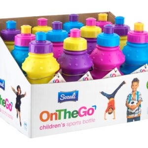 Kids 350ml Sports Bottle Mix Cols PDQ Display Box