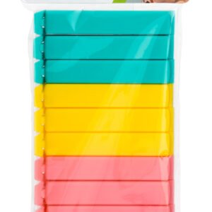 H+ 12pc Bag Clips – Green Yellow Pink White