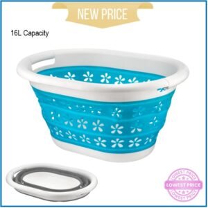 H+ 16lt Collapsible Oval Laundry Basket