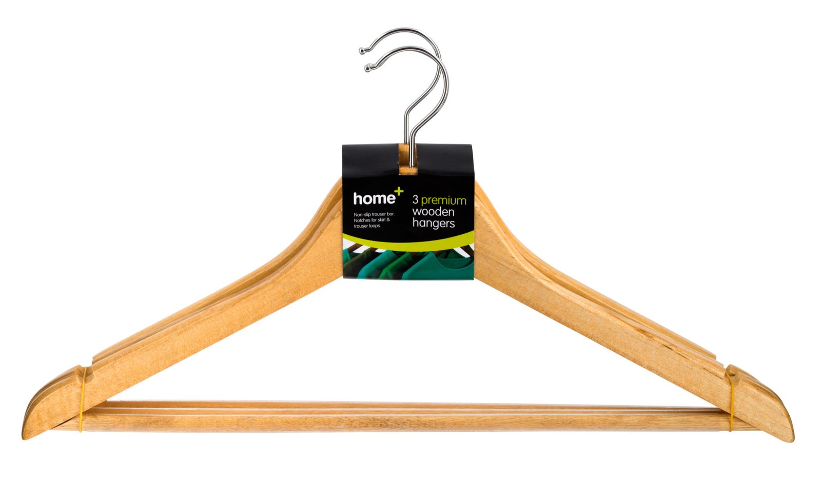 H+ 3 Premium Non-Slip Curved Wooden Hangers - Image 2