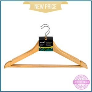H+ 3 Premium Non-Slip Curved Wooden Hangers