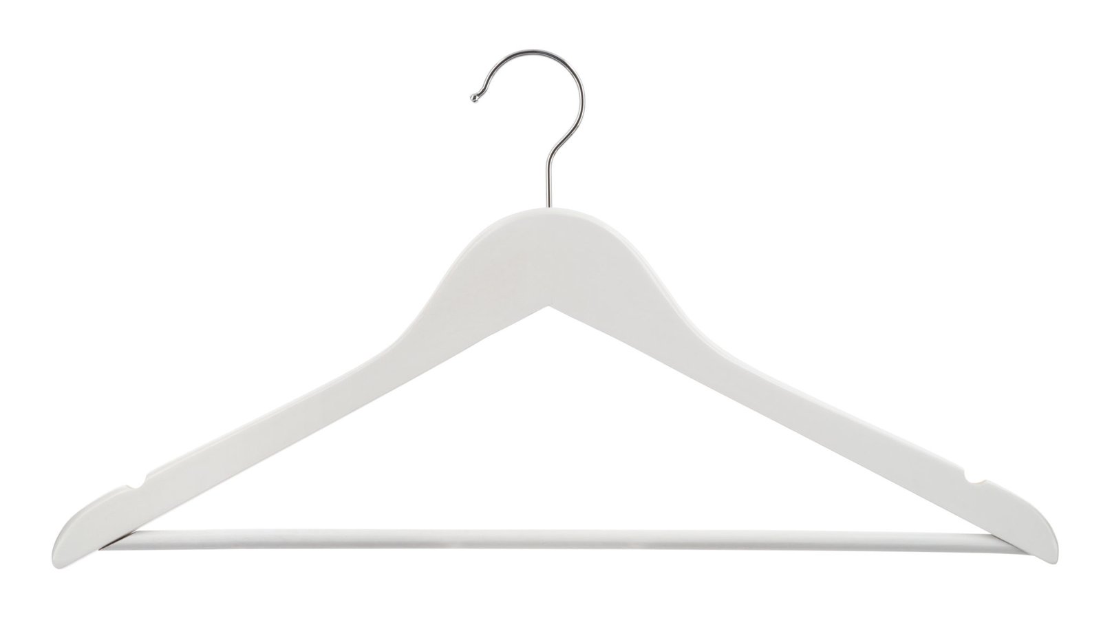 H+ 5 Premium White Wooden Hangers - Image 2