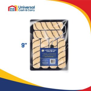 Large Paint Tray with 9" Roller & 6 Emulsion Sleeves