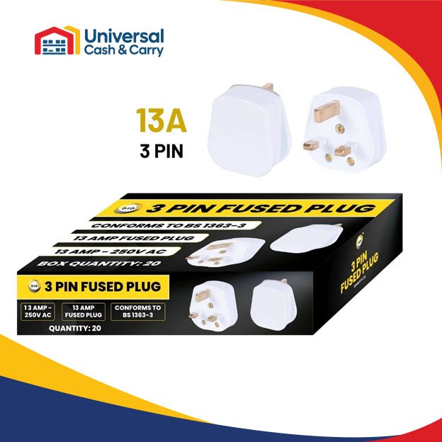 13A 3 Pin Fused Plug