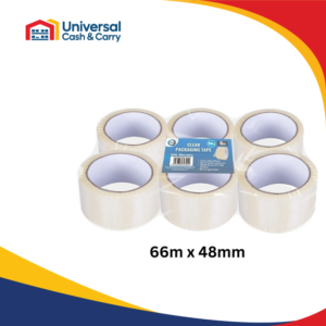 6pc 66m x 48mm Clear Packaging Tape