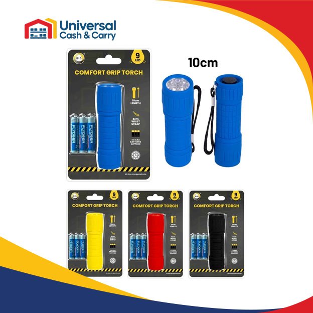 9 Led 10cm Torch with Batteries
