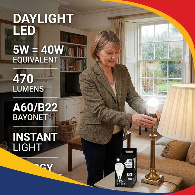 Day Light Led Bulb 5W A60/B22 - Image 2