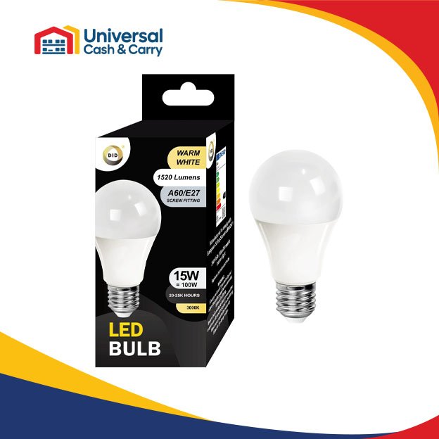 Warm White Led Bulb 15W A60/E27