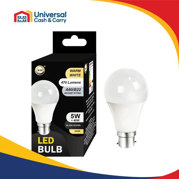 Warm White Led Bulb 5W A60/B22